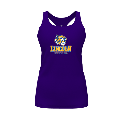 [FT0TRBPP-FYS-LOGO1] Decker Racerback Tank Top (Female Youth S, Purple, Logo 1)