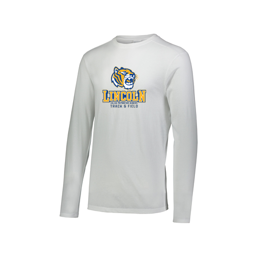 [FTLCUBWH-AXS-LOGO1] Decker Men's Tri-Blend T-Shirt - Long Sleeve (Adult XS, White, Logo 1)