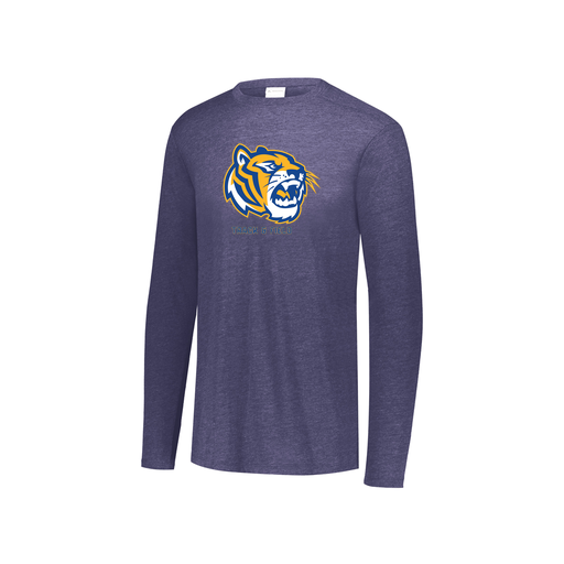 [FTLCUBNV-YS-LOGO2] Decker Youth Tri-Blend T-Shirt - Long Sleeve (Youth S, Navy, Logo 2)